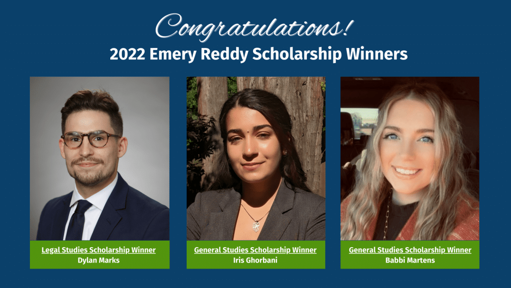 2022 Emery Reddy Workers' Compensation Law Firm Scholarship winners