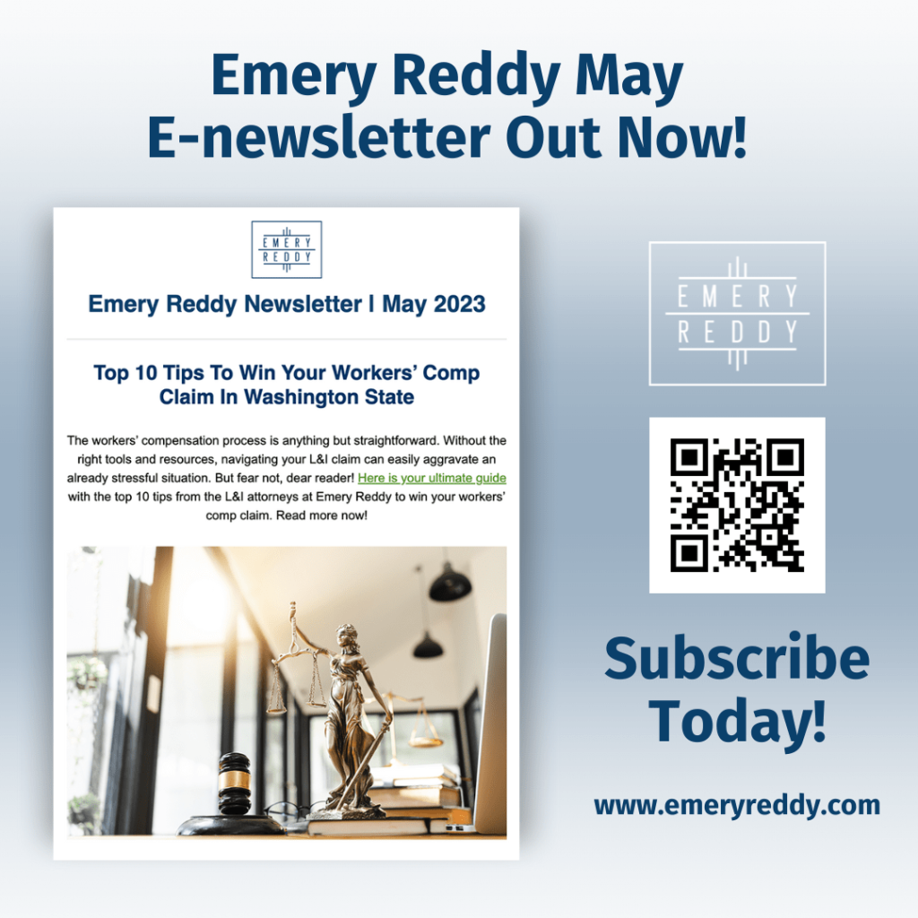 emery reddy e-newsletter promo with subscribe information