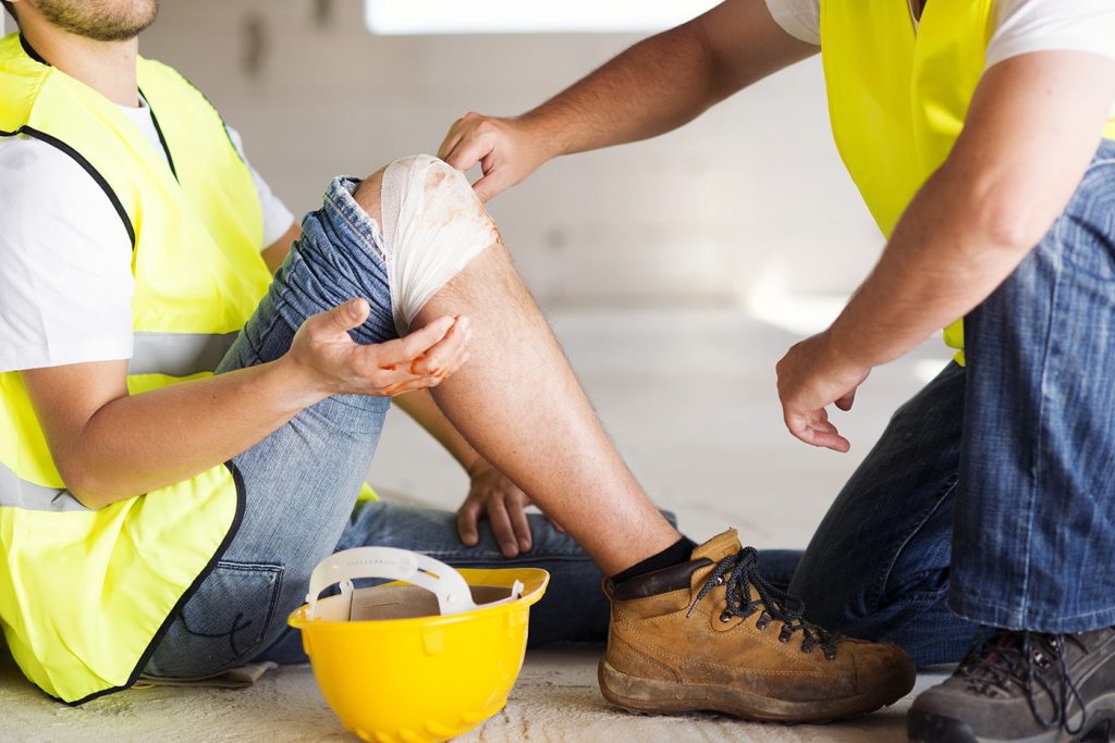 Construction worker has an accident while working on new house