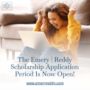 young woman winning an Emery Reddy scholarship